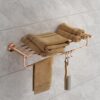USF Bath Accessories Towel Rack Hanger and Holder for Bathroom/Quality Tested 304 Stainless Steel Towel Rack Bathroom Accessories (PVC Rose Gold, 24 Inches, Pack of 1) (Round)