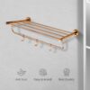 USF Bath Accessories Towel Rack Hanger and Holder for Bathroom/Quality Tested 304 Stainless Steel Towel Rack Bathroom Accessories (PVC Rose Gold, 24 Inches, Pack of 1) (Round)