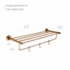 USF Bath Accessories Towel Rack Hanger and Holder for Bathroom/Quality Tested 304 Stainless Steel Towel Rack Bathroom Accessories (PVC Rose Gold, 24 Inches, Pack of 1) (Round)