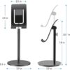 Odilia Tabletop Mobile Stand Holder for Table Portable Tablet Stand with Adjustable Height Cellphone Holder for All Smartphones, iPad, Tablets (Black)
