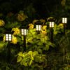 Solar Garden Lights,12 Pack Solar Path Lights, Solar Walkway Lights Outdoor, Solar Pathway Lights Outdoor Waterproof for Garden, Patio, Yard, Landscape, Pathway and Driveway
