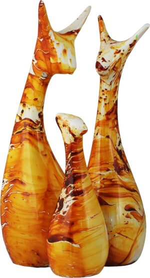 Polyresin Deer Family Showpieces | Home Decor Lucky Deer | Modern showpiece | Decorative Items Living Room | for Home Office Decor Best for Gifting (Set of 3 Deer) modern-106