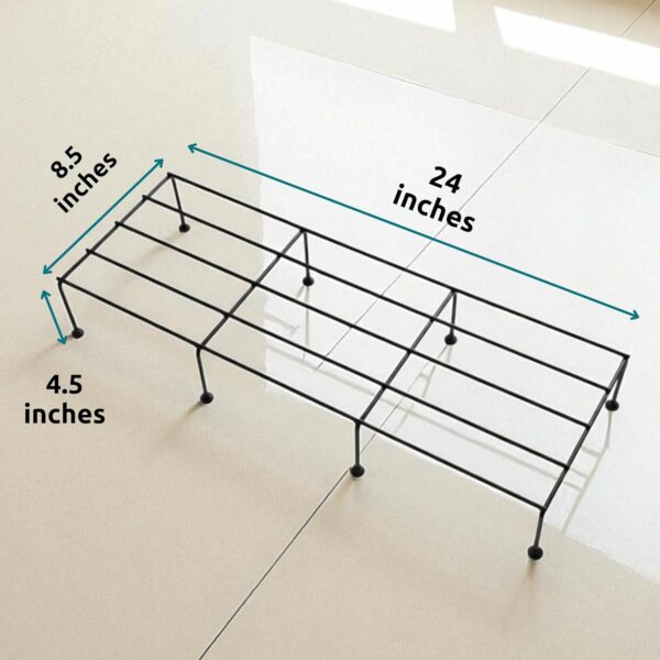 Nurturing Green® Metal Plant Stands (Set of 4) | Black Rust-Proof Pot Stands for Home, Living Room, Balcony & Garden | Durable Planter Stand for Flower Pots, Vases, Outdoor & Decor Use (24" x 8.5")