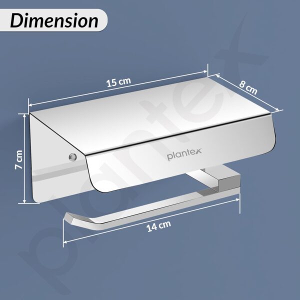 Plantex Platinum Stainless Steel 304 Grade Toilet Paper Holder/Toilet Paper Roll Holder with Mobile Stand/Toilet Paper Roll Holder Stand/Bathroom Accessories (Chrome)