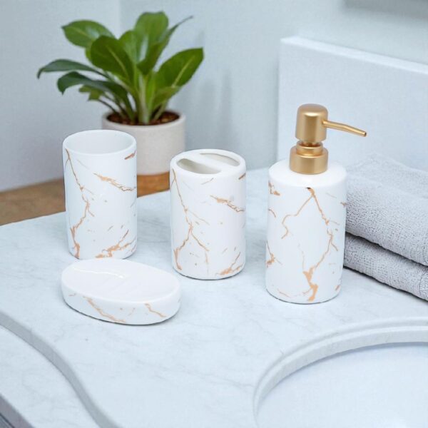 1774143231_Whizzo®-Ceramic-Bathroom-Accessories-Set-Ceramic-4-Pieces-Bathroom-Accessories-Set-Soap-Dispenser-Toothbrush-Holder-Tumbler-Soap-Dish-The-Best-Gifting-Choice-BS-809-White.jpg Whizzo® Ceramic Bathroom Accessories Set Ceramic - 4 Pieces Bathroom Accessories Set Soap Dispenser, Toothbrush Holder, Tumbler, Soap Dish, The Best Gifting Choice (BS-809-White)
