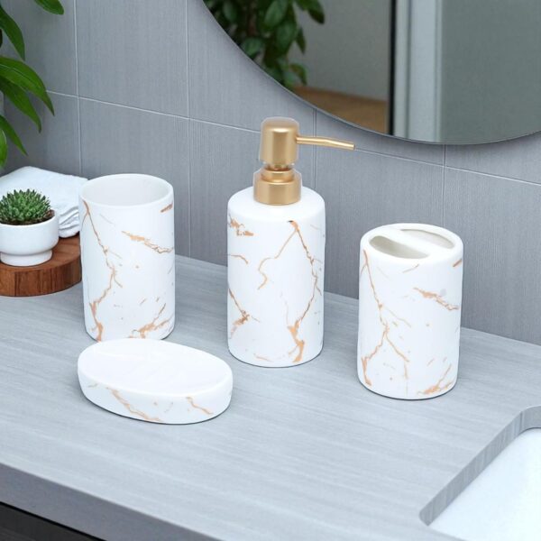 1774143232_Whizzo®-Ceramic-Bathroom-Accessories-Set-Ceramic-4-Pieces-Bathroom-Accessories-Set-Soap-Dispenser-Toothbrush-Holder-Tumbler-Soap-Dish-The-Best-Gifting-Choice-BS-809-White.jpg Whizzo® Ceramic Bathroom Accessories Set Ceramic - 4 Pieces Bathroom Accessories Set Soap Dispenser, Toothbrush Holder, Tumbler, Soap Dish, The Best Gifting Choice (BS-809-White)
