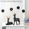 Lucky Deer Showpiece Set of 2 | Elegant Black & Gold Resin Animal Statues for Home Decor, Living Room, Office Desk, Tabletop & Shelf Display | Symbol of Grace, Strength & Prosperity