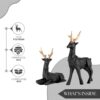 Lucky Deer Showpiece Set of 2 | Elegant Black & Gold Resin Animal Statues for Home Decor, Living Room, Office Desk, Tabletop & Shelf Display | Symbol of Grace, Strength & Prosperity