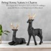 Lucky Deer Showpiece Set of 2 | Elegant Black & Gold Resin Animal Statues for Home Decor, Living Room, Office Desk, Tabletop & Shelf Display | Symbol of Grace, Strength & Prosperity