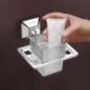 Plantex 304 Grade Stainless Steel Tooth Brush Holder/ABS Tumbler Holder/Tumbler Stand/Bathroom Accessories - Squaro (Chrome)
