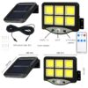 BIYALI Outdoor Solar Wall Lights with Remote Control, Waterproof Motion Sensor Security Light, 3 Lighting Mode LED Solar Flood Lights with 16.4ft Cable for Garden, Yard, Garage (1, New Light)