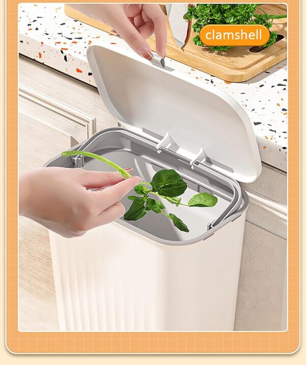 House of Quirk Plastic Hanging Kitchen Trash Can With Lid, Double-Sided Open Lid Design, Kitchen Trash Can, Kitchen Cabinet Door Hanging Wall Storage Bucket (7 Litre, White)