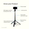 DIGITEK® (DTR-525 SS) 160 CM Long Tripod Selfie Stick with Wireless Remote, Aluminum Rod with 3 Legs Base, 360° Head, GoPro Adapter, 7 Section Adjustment - Compatible with Phones & Action Cameras