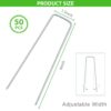 HASTHIP® 50 Pcs Landscape Staples for Securing Landscape Fabric, Ground Cover or Drip Irrigation Tubing, Heavy Duty Galvanized Steel Garden Stakes Staples Securing Pegs (6 in)