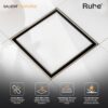 Ruhe® Square Tile Insert Floor Drain | 304 Stainless Steel | Invisible Shower Drain Channel | 5 x 5 Inches | Waste Water Floor Drain for 13mm Tile | Drainer Channel | Anti Cockroach Trap | Silver