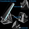 Crpich Acrylic Cell Phone Stand, Portable Phone Holder, Clear Phone Stand for Desk, Compatible with Phone16 15 14 13 12 Pro Max 11 Xr Plus SE, Switch, Android Smartphone, Pad, Desk Accessories, 2 Pack