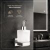 1774182514_Wall-Mounted-Liquid-Soap-Dispenser-SS304-Stainless-Steel-Bathroom-Soap-Holder-with-Frosted-Glass-Bottle-Chrome-Finish-Modern-Bathroom-Accessory.jpg Wall Mounted Liquid Soap Dispenser, SS304 Stainless Steel Bathroom Soap Holder with Frosted Glass Bottle, Chrome Finish Modern Bathroom Accessory