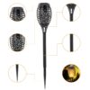 Solar Torch Lights Outdoor, 12 Pack Solar Torch Lights with Flickering Flame, 12 LED Mini Tiki Torches for Outside Waterproof Landscape Decorations for Garden Pathway Dusk to Dawn Auto On/Off