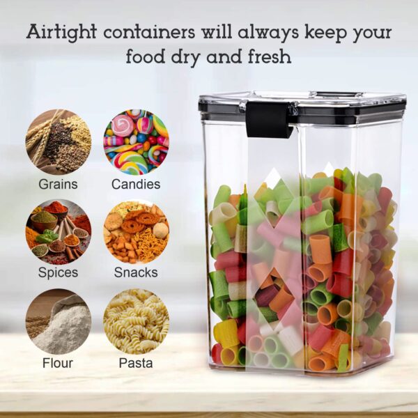 GOLWYN Air Tight Containers For Kitchen Storage Set, Container For Kitchen Storage Set, Kitchen Organizer And Kitchen Accessories Items & Storage (1100 ML Set Of 4)(Plastic),Transparent