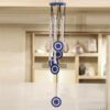 Evil Eye Wind Chimes for Home 27 Inch | Silver Metal Pipe Wind Chime with Evil Eye Protection | Feng Shui Wind Chimes for Balcony, Bedroom & Home Décor