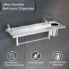 Plantex Stainless Steel Bathroom Shelf/Multipurpose Bathroom Shelf for Wall/Attached Tumbler and Napkin Holder for WashBasin(15 Inches)