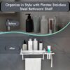 Plantex Stainless Steel Bathroom Shelf/Multipurpose Bathroom Shelf for Wall/Attached Tumbler and Napkin Holder for WashBasin(15 Inches)