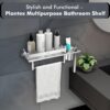 Plantex Stainless Steel Bathroom Shelf/Multipurpose Bathroom Shelf for Wall/Attached Tumbler and Napkin Holder for WashBasin(15 Inches)