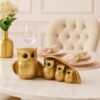 Xtore® Golden Owl Family (Mother & Child) for Home Decor (Pack of 1, Golden)
