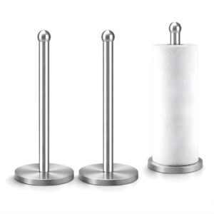 Vintageware® Premium Stainless Steel Kitchen Tissue Roll Holder, Weighted Anti-Slip Vintageware® Premium Stainless Steel Kitchen Tissue Roll Holder, Weighted Anti-Slip Base, Free-Standing Paper Towel Dispenser for Kitchen, Bathroom & Home, Pack of 2