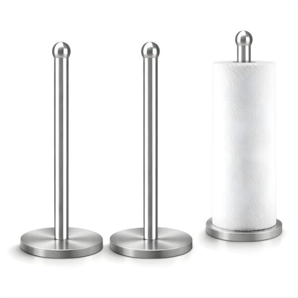 Vintageware® Premium Stainless Steel Kitchen Tissue Roll Holder, Weighted Anti-Slip Vintageware® Premium Stainless Steel Kitchen Tissue Roll Holder, Weighted Anti-Slip Base, Free-Standing Paper Towel Dispenser for Kitchen, Bathroom & Home, Pack of 2