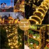Litverse Solar Rope Lights | 12Meter |100 Led | 8 Modes Fairy Lights | Outdoor Decoration | Waterproof Festive Lighting | Garden, Yard, Balcony, Party,Festival Restaurant,Diwali Décor - Wamwhite