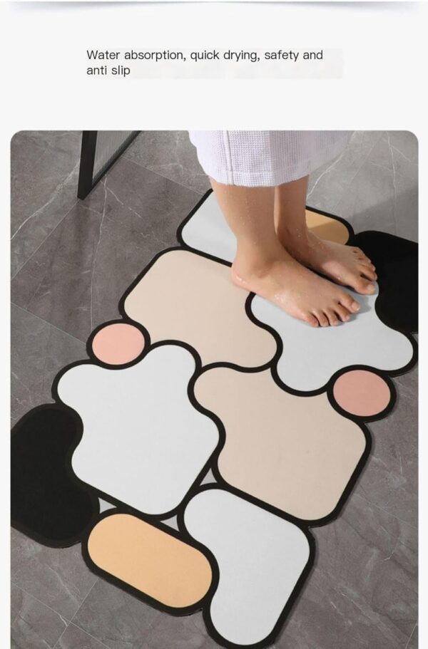 SKVM Memory Foam Water Absorbent Rectangular Shape Mat for Bathroom Kitchen Floor Door Entrance Anti Slip Foot Skid Shower mat (Design 9)