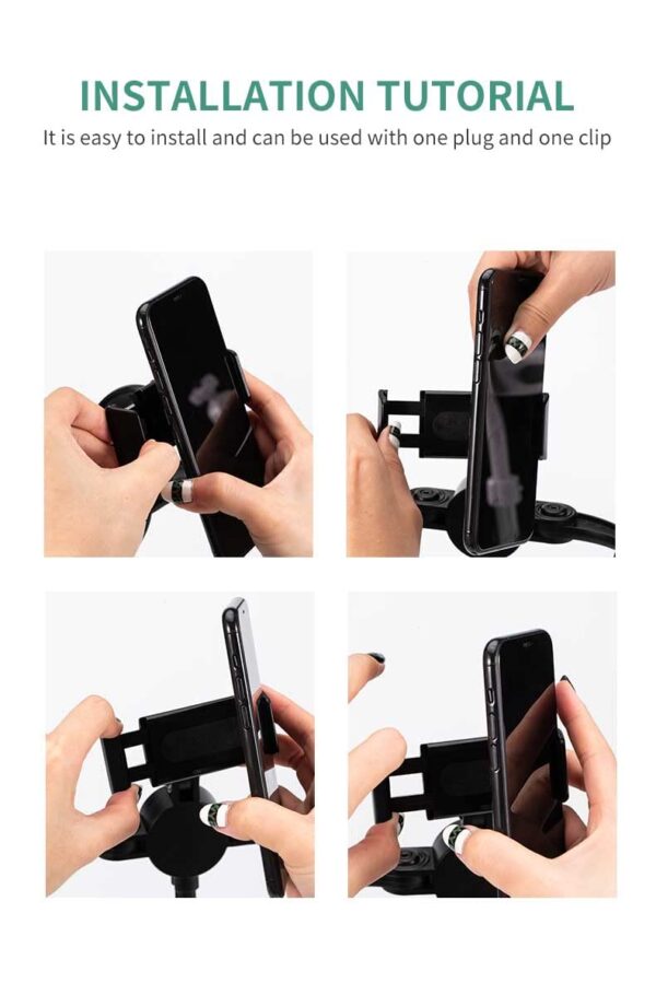 FKU Universal Mobile Stand for Table with Adjustable Height, 360 Degree Rotation Mobile Holder for Table & Bed Compatible with All Smartphones (4 in 1 Mobile Stand)