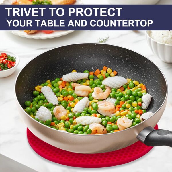 4 PCS Silicone Trivet Mats, Food Grade Silicon, BPA Free, Versatile Silicon Hot Pads for Kitchen, Suitable for Fondue Mats, Can Openers and Spoon Rests