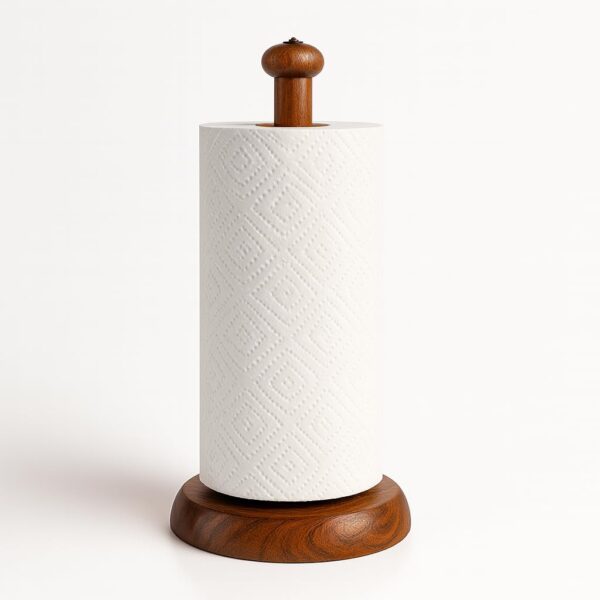 Vintageware® Handcrafted Wooden Kitchen Tissue Paper Roll Stand Holder, Foil Holder (Gem Top) || Kitchen Accessories, Towel Roll Stand Holder, Napkin & Tissue Dispenser Holder Stand (Mango Wood)