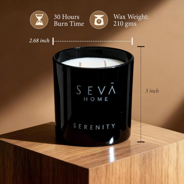 SEVA HOME The Vibes Classic Candle Gift Set of 3 | Sleep, Serenity & Sensual Scents | 30H Each | Natural Soy Wax Black Glass Candles | Luxury Décor & Gifting