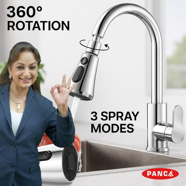 PANCA Tap Extender for Kitchen Sink | 360 Rotating Flexible Faucet Extension with 3 Spray Modes | Kitchen Accessories Items for Home, Wash Basin Tap, Water Tap Filter, Kitchen Tools & Gadgets