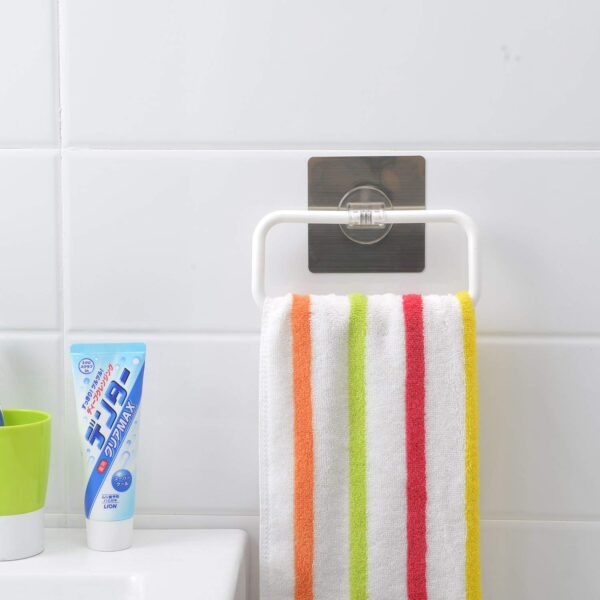 1774249067_Zollyss-Magic-Sticker-Series-Self-Adhesive-Plastic-Towel-Holder-Hanger-White-Pack-of-1.jpg Zollyss Magic Sticker Series Self-Adhesive Plastic Towel Holder Hanger (White) - (Pack of 1)