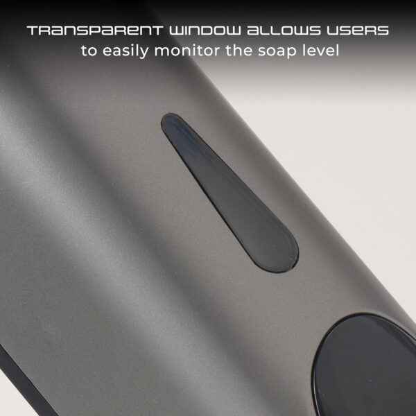 Robustt Stylish Wall Mounted Liquid Soap Dispenser - Gun Grey (300 ml, Pack of 1) - with Adhesive Hooks | Easy Installation for Bathroom & Kitchen - Durable ABS Material, Sleek Design