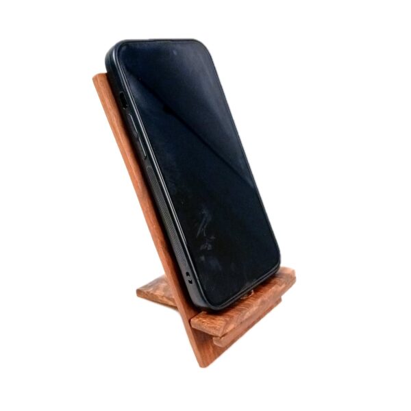 Apka Mart The Online Shop Mobile Holder Stand | Wooden Cell Phone Stand Holder | Desk Organizer - for Table, Bed, Office Desk, Home Decor & Gifts - 7 Inch (Brown)