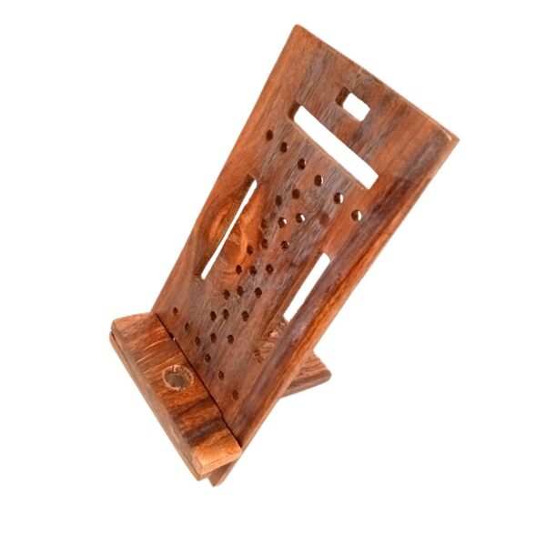 Apka Mart The Online Shop Mobile Holder Stand | Wooden Cell Phone Stand Holder | Desk Organizer - for Table, Bed, Office Desk, Home Decor & Gifts - 7 Inch (Brown)