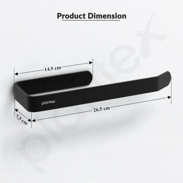 Plantex Space Aluminium Napkin Holder for Wash Basin/Towel Hanger for Bathroom/Napkin Holder in Kitchen/Bathroom Accessories (Black - Powder Coated)