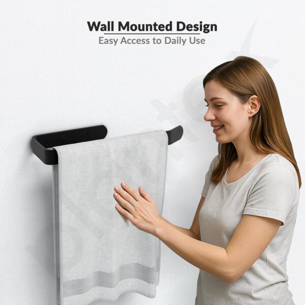 Plantex Space Aluminium Napkin Holder for Wash Basin/Towel Hanger for Bathroom/Napkin Holder in Kitchen/Bathroom Accessories (Black - Powder Coated)