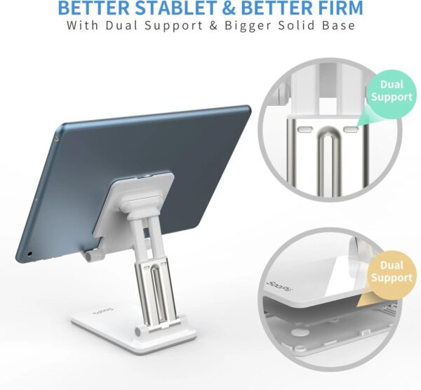 SOOPII Desktop Premium-A Quality Mobile Phone Stand + Tablet Stand, Tab Stand, Mobile Holder, Adjustable & Foldable Mobile Stand, Stand for Mobile Phone and Tablet (Up to 10.3 inches) (DM01i)