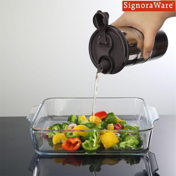 1774287368_SignoraWare-Easy-Flow-Stainless-Steel-Oil-Dispenser-Airtight-Spill-proof-Food-grade-Pourer-Drizzler-Easy-to-Clean-Best-for-Essential-Oils-Grilling-Best-for-Home-Use-1.1-Ltr-Black.jpg SignoraWare Easy Flow Stainless Steel Oil Dispenser | Airtight & Spill proof | Food grade | Pourer Drizzler | Easy to Clean | Best for Essential Oils & Grilling | Best for Home Use (1.1 Ltr | Black)