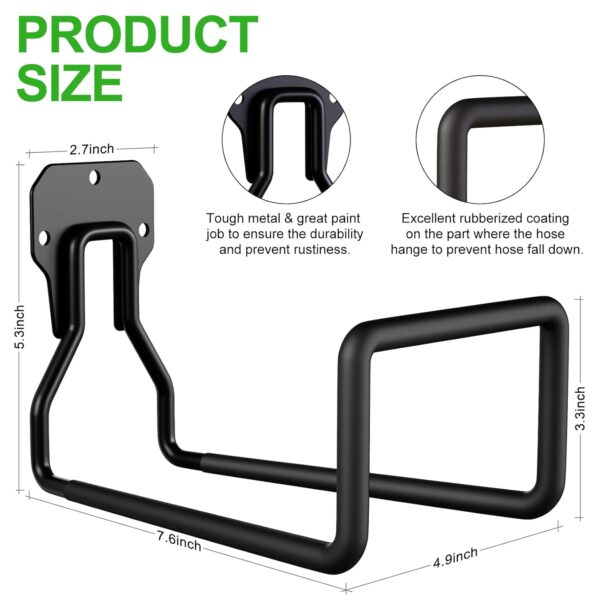 1774293682_Metal-Garden-Hose-Holder-Heavy-Duty-Wall-Mount-For-Hoses-Reel-RackBlack.jpg Metal Garden Hose Holder - Heavy Duty Wall Mount For Hoses, Reel & Rack,Black