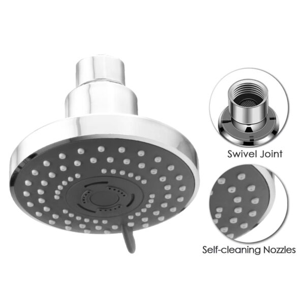 ALTON SHR20725 ABS, 4-INCH, 3-Function Overhead Shower, Chrome Finish (Without Arm)