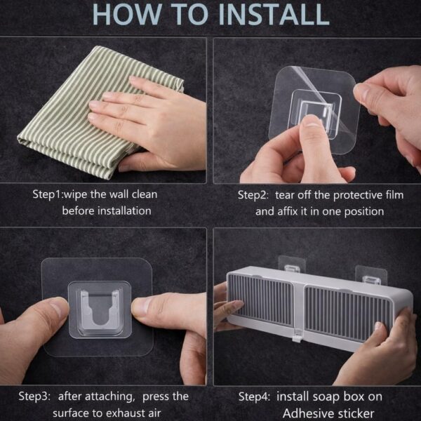 New Creative Wall Mounted Soap Box with Lid Double Grids Soap Draining Rack Bathroom Shower Soap Holder,Multi-Color,Plastic,Multicolor (Pack of 1)