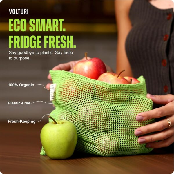 1774306787_VOLTURI-Reusable-Vegetable-Storage-Bags-Set-6-pcs-–-Breathable-100-Cotton-Mesh-for-Fridge-Keeps-Veggies-Fresh-Longer-Prevents-Excess-Moisture-Drying-Eco-Friendly-Washable-Produce-Bags.jpg VOLTURI Reusable Vegetable Storage Bags Set (6 pcs) – Breathable 100% Cotton Mesh for Fridge, Keeps Veggies Fresh Longer, Prevents Excess Moisture & Drying, Eco-Friendly, Washable Produce Bags