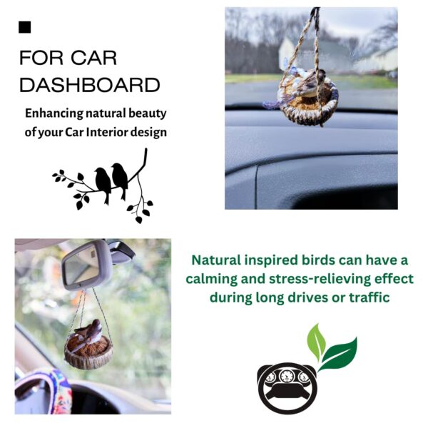 Wool Artificial Birds | Hanging Birds for Home Decor Garden Decor, Brown